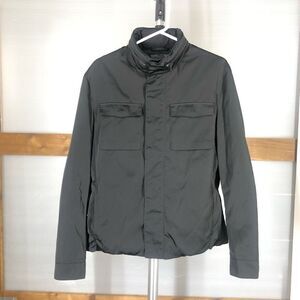 H&m Black Satin Utility/Military Jacket Sz Euro 46, US 36R (Small)